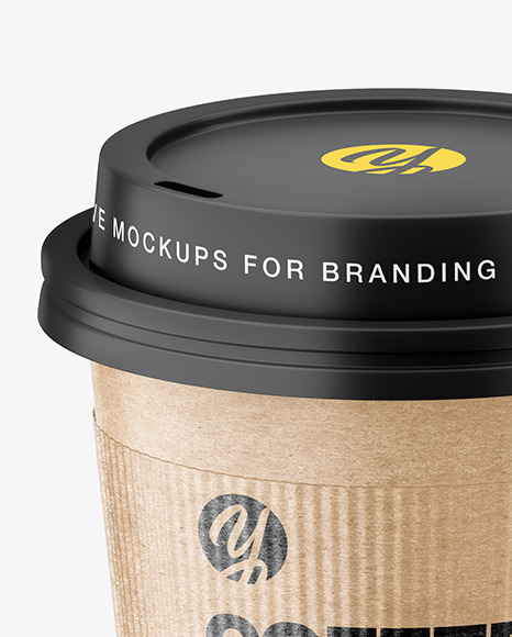 Kraft Coffee Cup with Holder Mockup PSD #7