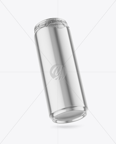 Free 500ml Glossy Metallic Drink Can w/ Foil Lid Mockup PSD Mockups