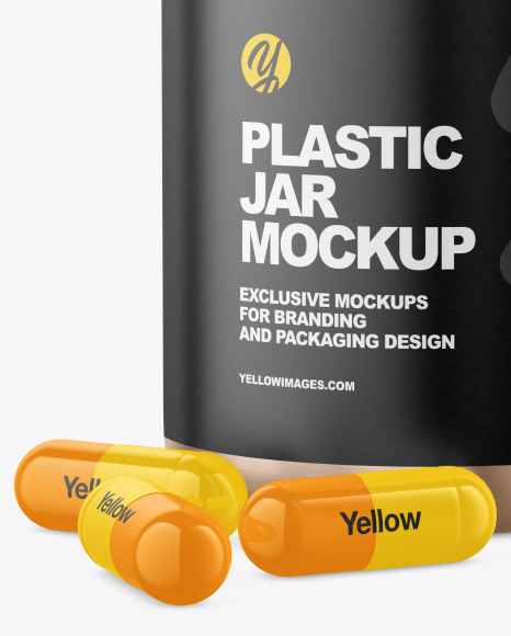 Metallic Jar w  Pills Mockup PSD #1