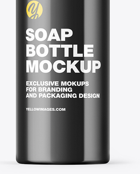 Glossy Soap Bottle with Pump Mockup PSD #1