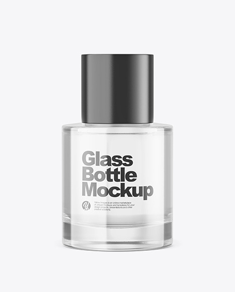 Clear Glass Cosmetic Bottle Mockup PSD #2