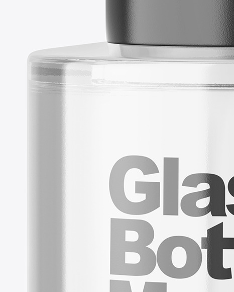 Clear Glass Cosmetic Bottle Mockup PSD #4