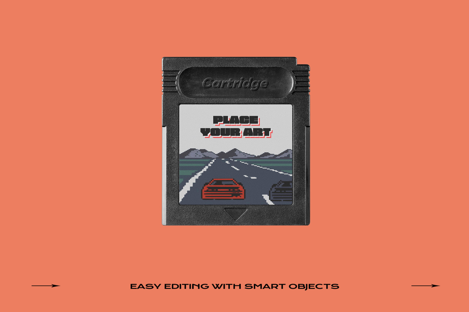 Game Cartridge Mockup Bundle Retro Template on Yellow Images Creative Store