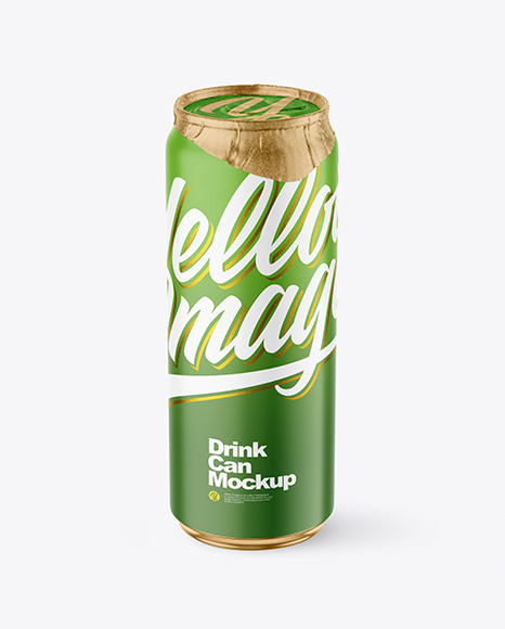 500ml Matte Drink Can w/ Foil Lid Mockup