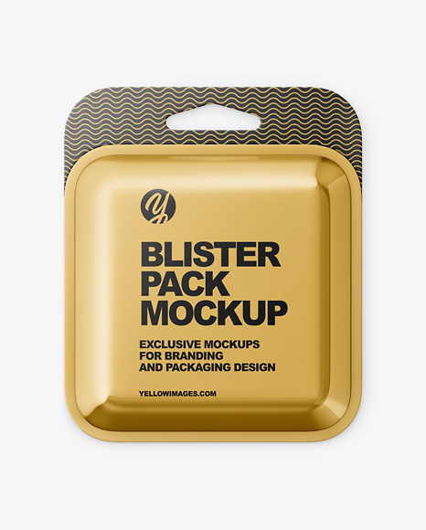 Metallic Blister Package Mockup PSD #4