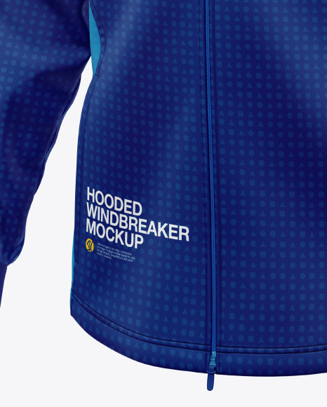 Hooded Windbreaker Jacket Mockup hiking 57264