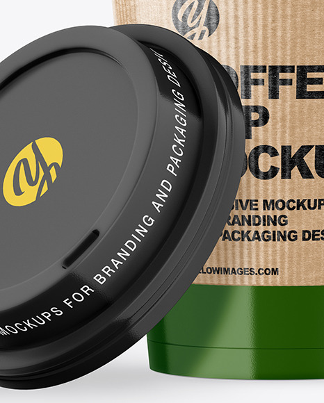 Glossy Opened Coffee Cup with Holder Mockup PSD #7