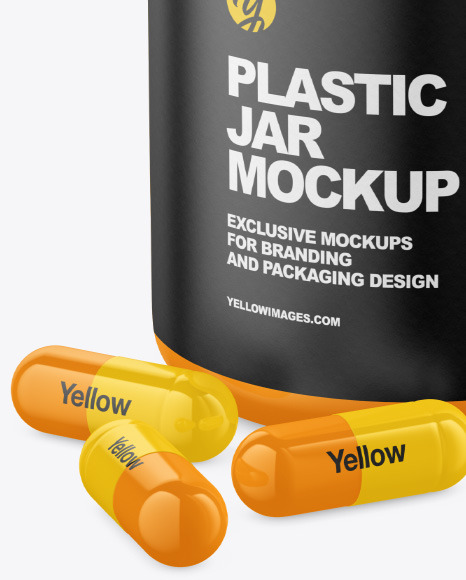 Glossy Jar w  Pills Mockup PSD #1