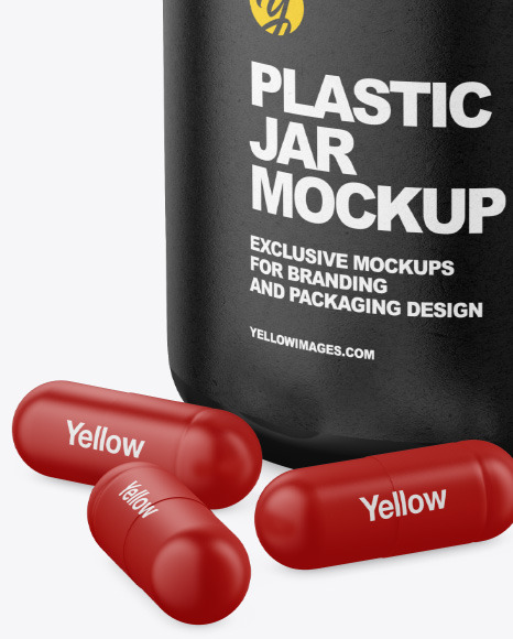 Glossy Jar w  Pills Mockup PSD #6