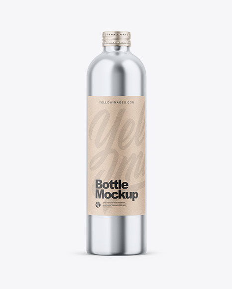 Glossy Metallic Bottle Mockup PSD #2