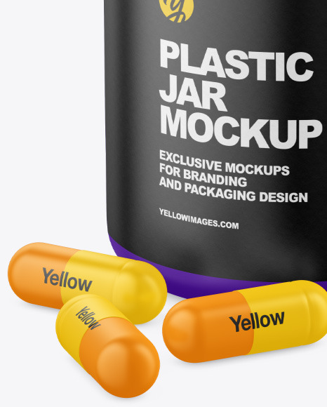 Matte Jar w  Pills Mockup PSD #1