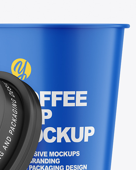 Matte Opened Coffee Cup Mockup PSD #1