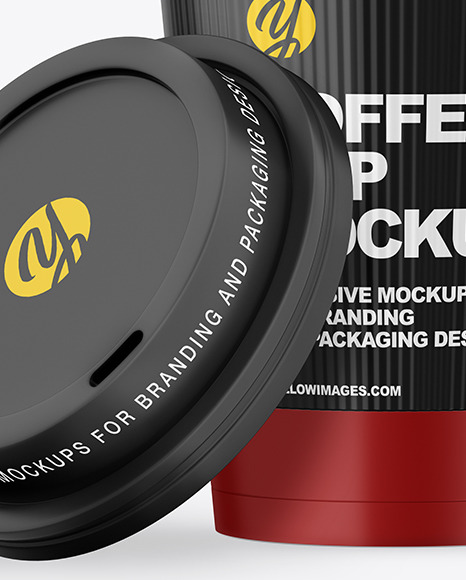 Matte Opened Coffee Cup with Holder Mockup PSD #1