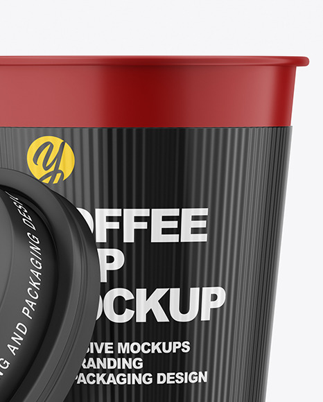 Matte Opened Coffee Cup with Holder Mockup PSD #6
