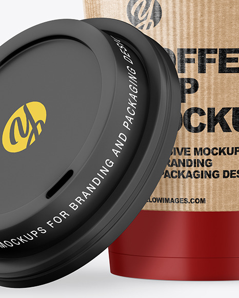 Matte Opened Coffee Cup with Holder Mockup PSD #7