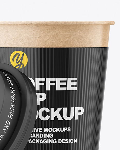 Kraft Opened Coffee Cup with Holder Mockup PSD #6