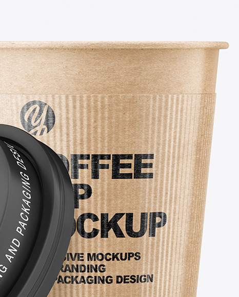 Kraft Opened Coffee Cup with Holder Mockup PSD #5