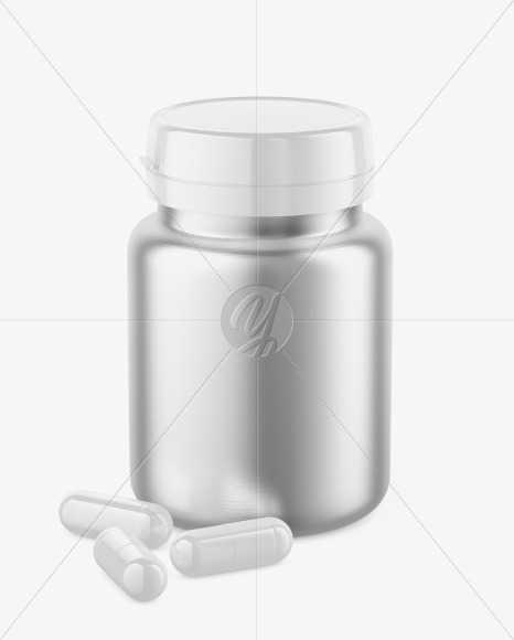 Free Metallic Jar w/ Pills Mockup PSD Mockups