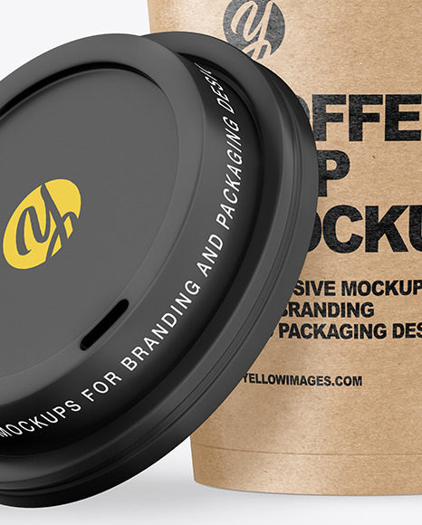 Kraft Opened Coffee Cup Mockup PSD #2