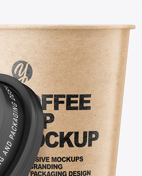 Kraft Opened Coffee Cup Mockup PSD #1