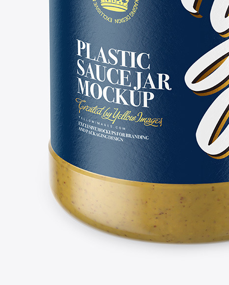 Glass Jar with Mustard Sauce Mockup PSD #6