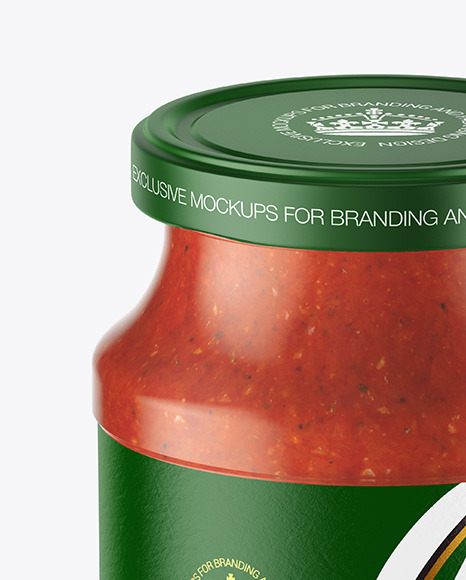 Glass Jar With Tomato Sauce Mockup PSD #2