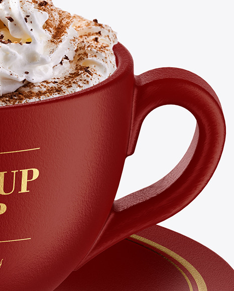 Ceramic Coffee Cup w  Plate Mockup PSD #6