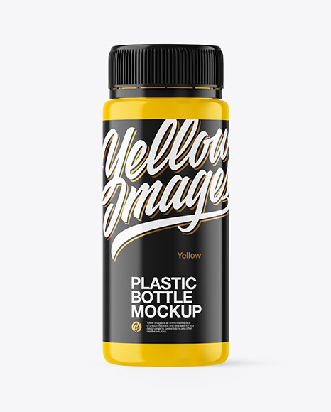 Glossy Plastic Bottle with Box Mockup PSD #2