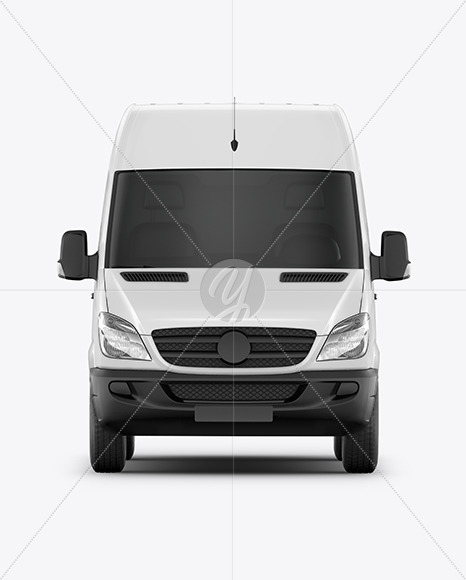 Free Panel Van Mockup - Front View PSD Mockups