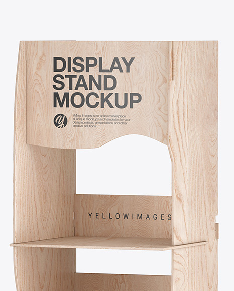 Wooden Display Stand Mockup PSD #2