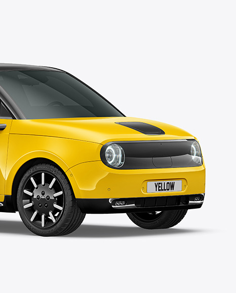 Compact Electric Car Mockup - Half Side View