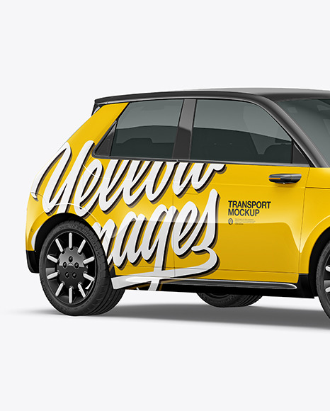 Compact Electric Car Mockup   Half Side View PSD #2