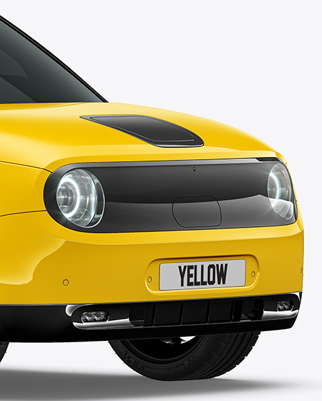 Compact Electric Car Mockup   Half Side View PSD #6