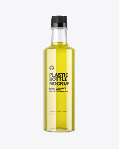 Clear Plastic Bottle w/ Oil Mockup - Free Download Images High Quality ...