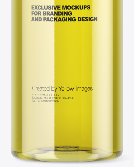 Clear Plastic Bottle w  Oil Mockup PSD #1