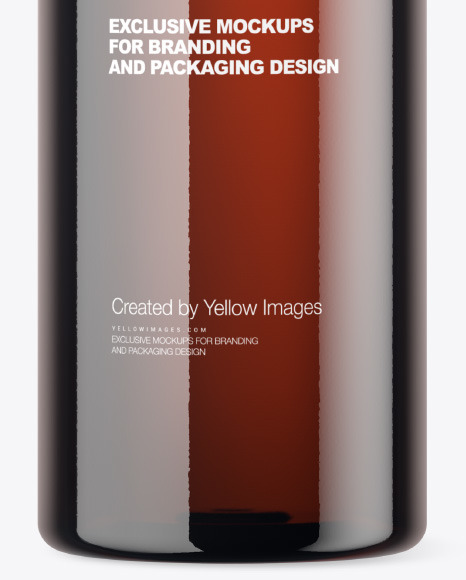 Amber Plastic Bottle Mockup PSD #1