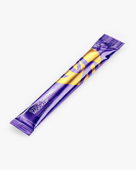 Metallic Stick Sachet Mockup PSD #2