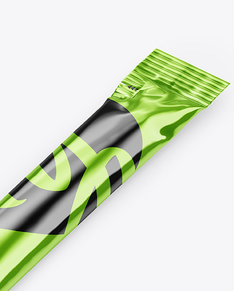 Metallic Stick Sachet Mockup PSD #1
