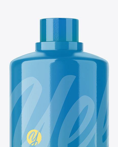 Glossy Plastic Bottle with Measuring Cap Mockup PSD #6