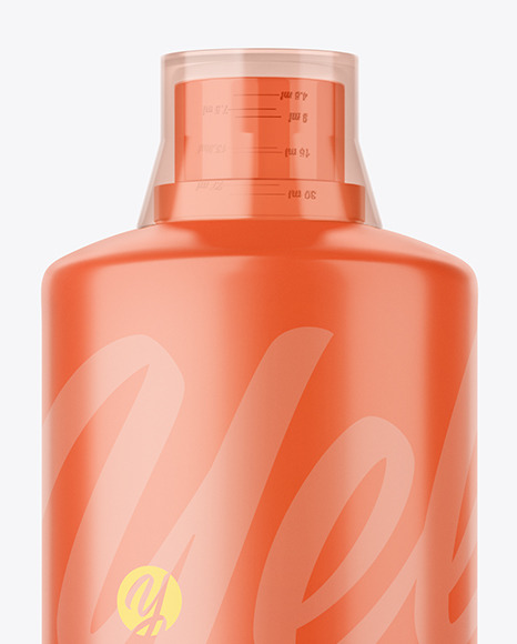 Matte Plastic Bottle with Measuring Cap Mockup PSD #1