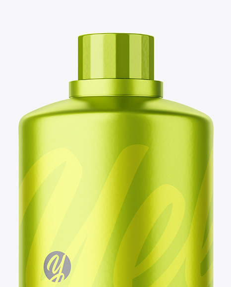 Metallized Plastic Bottle with Measuring Cap Mockup PSD #1