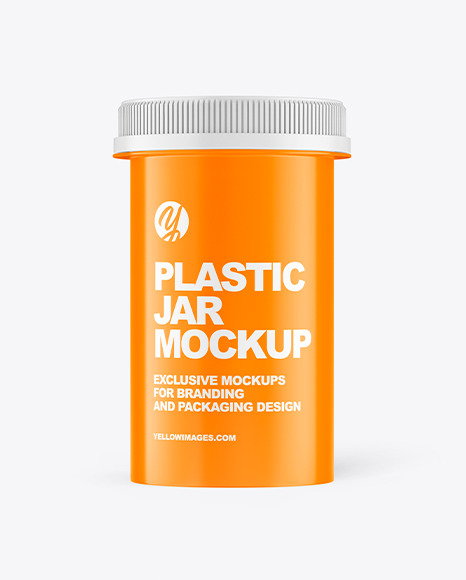 Glossy Plastic Medicines Jar Mockup PSD #2