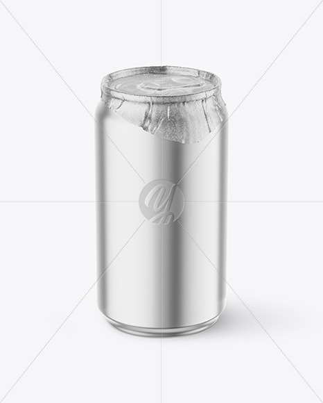 Free 330ml Matte Metallic Drink Can w/ Foil Lid Mockup PSD Mockups