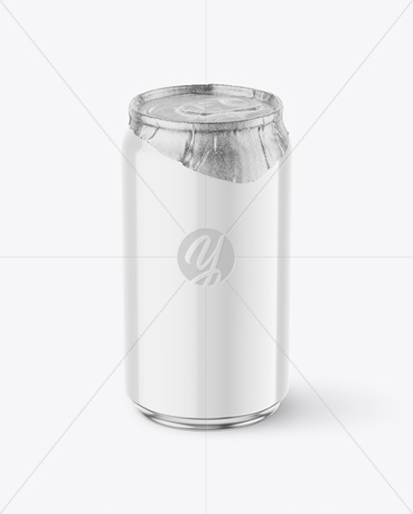 Free 330ml Glossy Drink Can w/ Foil Lid Mockup PSD Mockups