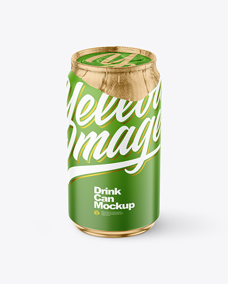 330ml Matte Drink Can w/ Foil Lid Mockup