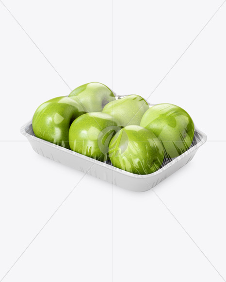 Tray with Green Apples Mockup Tray with Green Apples Mockup