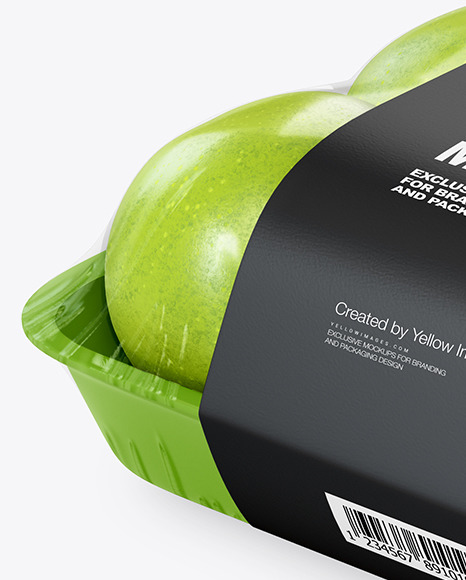 Tray with Green Apples Mockup PSD #1