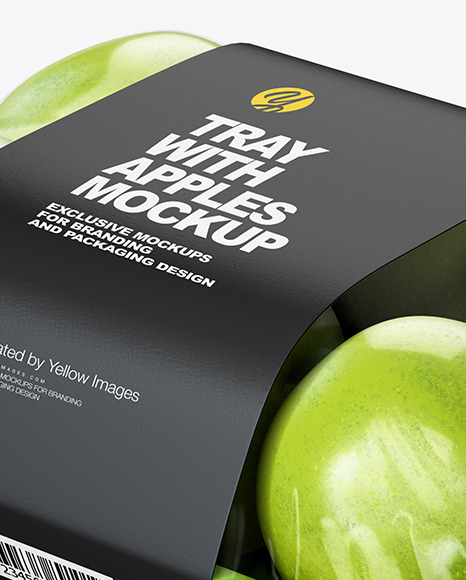 Tray with Green Apples Mockup PSD #6