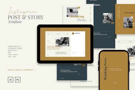 Simple Retro News Instagram Template