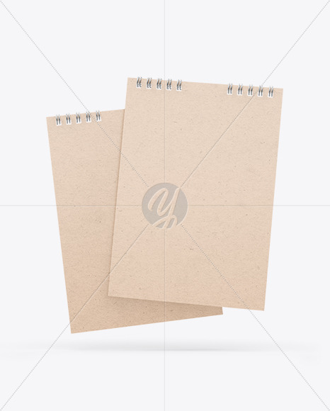 Two Kraft Paper Sketchbooks Mockup